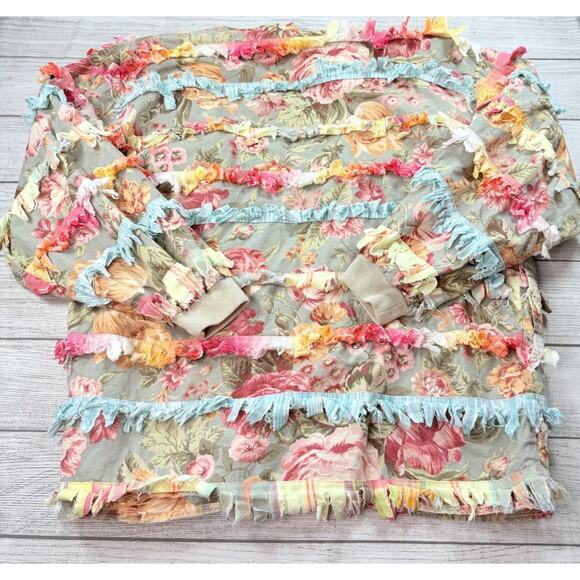 Vintage Paula Sweet Muslin Mink Zip Jacket Paisley Fringe Art-to-Wear Boho Large - Picture 6 of 6